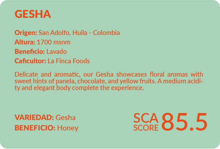Gesha | SCA Score: 85.5 | Net Weight: 12 oz (340 g)