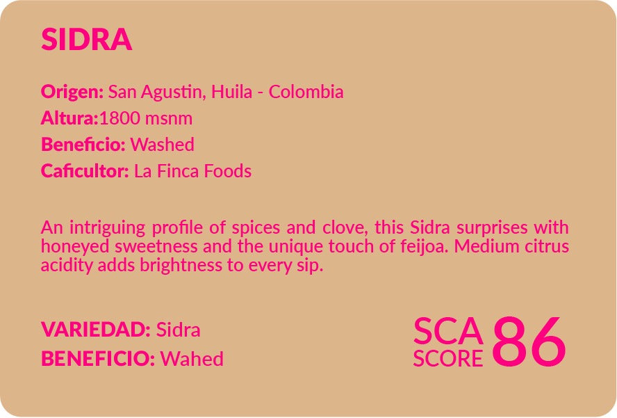 Sidra | SCA Score: 86 | Net Weight: 12 oz (340 g)