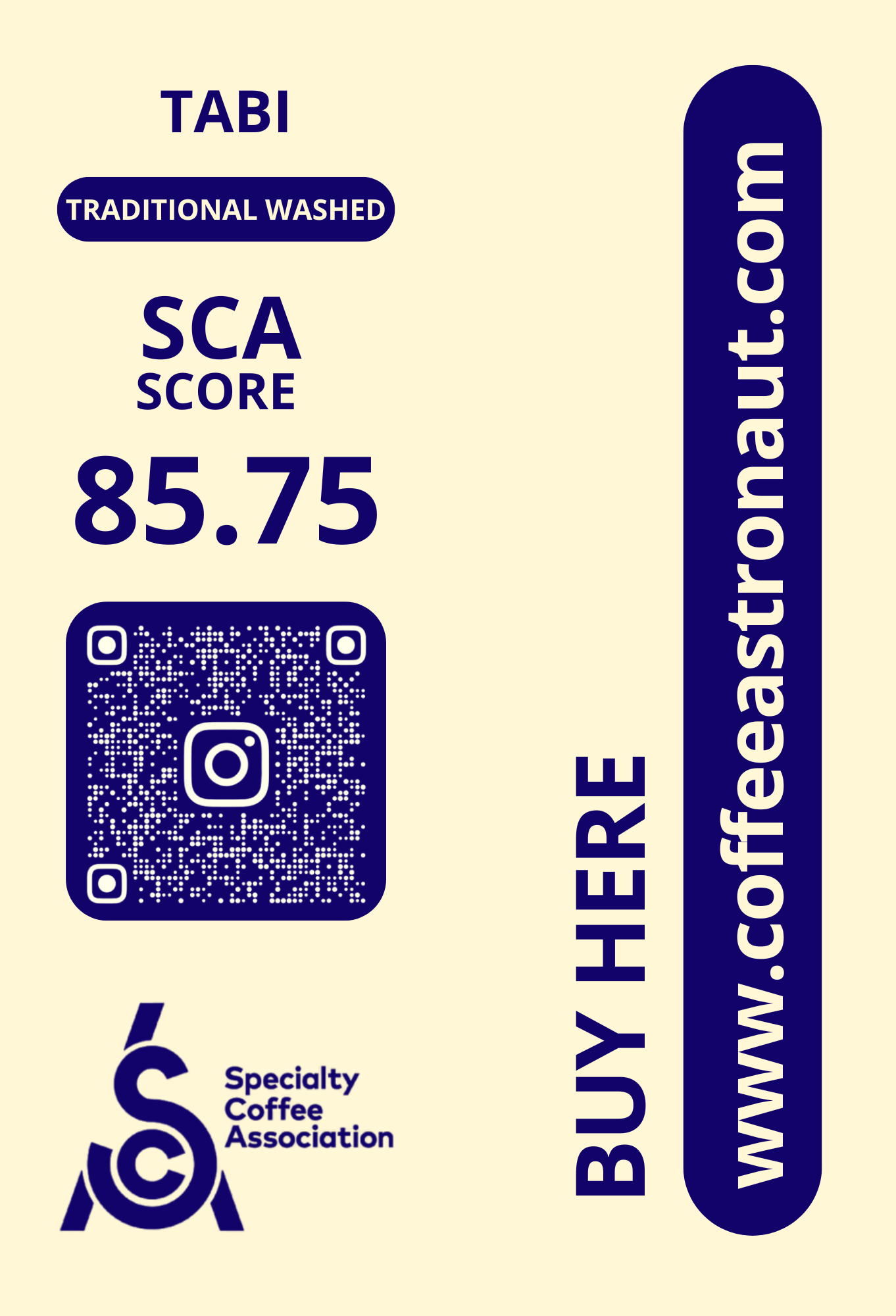 Tabi | SCA Score: 85.75 | Net Weight: 12 oz (340 g)