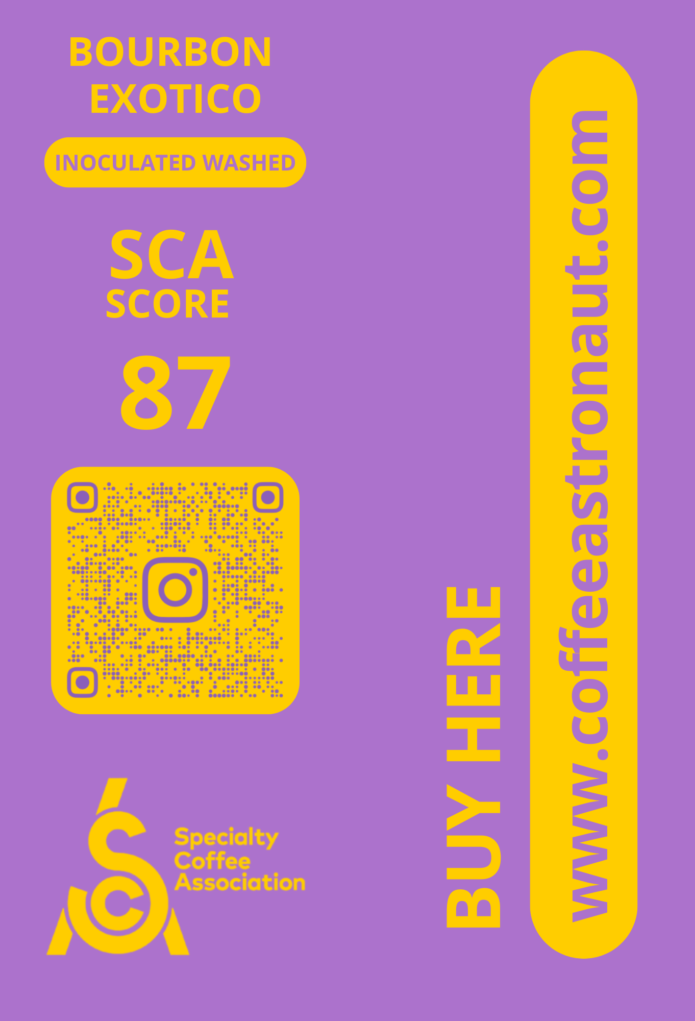 Exotic Bourbon | SCA Score 87 | Net Weight: 12 oz (340 g)