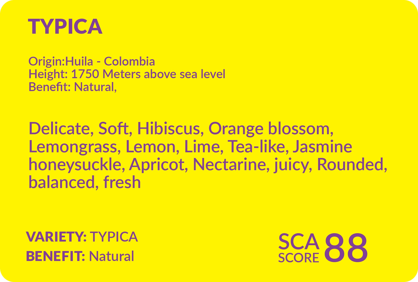 Típica Natural SCA score 88